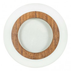 Circular resin and wood picture frame